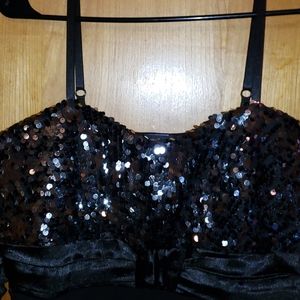 Black silver Deb dress, spaghetti straps